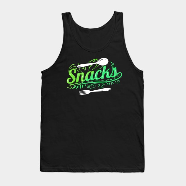 Leaves With Fork And Spoon - My Snacks Are Vegan Tank Top by SinBle